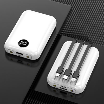 l'affichage à cristaux liquides sans fil portatif du chargeur 10000mAh montrent la banque incorporée de puissance de câble