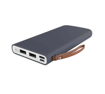 Banque portative en caoutchouc colorée de puissance du revêtement 138mm double USB