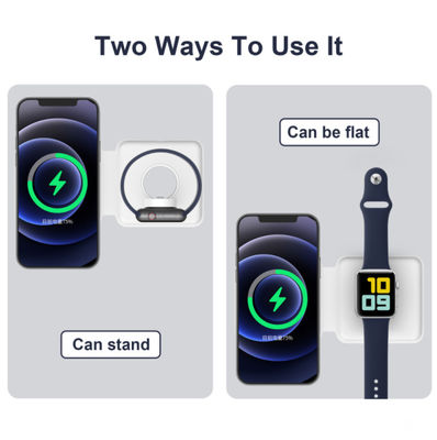 15W 2 dans 1 chargeur sans fil de duo de Magsafe pour l'iPhone 12