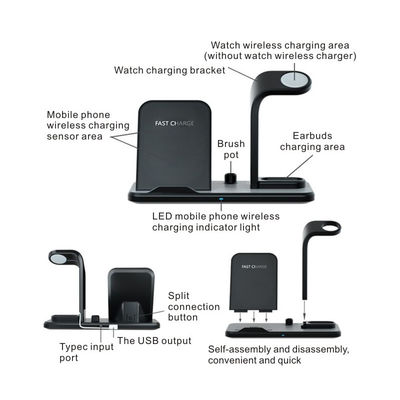 3 de remplissage rapides dans 1 chargeur sans fil multifonctionnel pour Smartphone