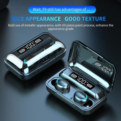 8D entourent le véritable affichage à LED sans fil du casque F9 Mini Invisible Button