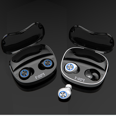 Casque sans fil à commande par effleurement mené d'Earbuds TW90 d'écouteurs de la radio 5,0 d'affichage avec la boîte de chargeur
